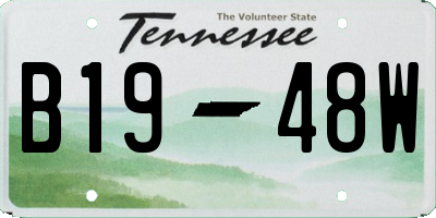 TN license plate B1948W
