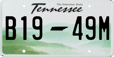 TN license plate B1949M