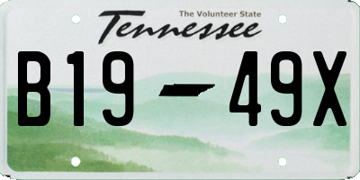 TN license plate B1949X