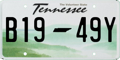 TN license plate B1949Y