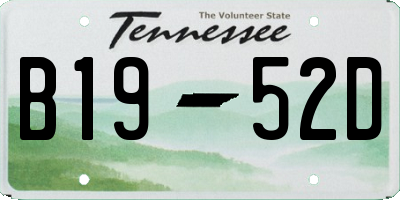 TN license plate B1952D