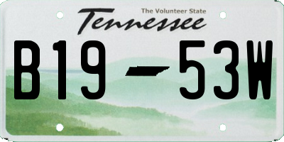 TN license plate B1953W