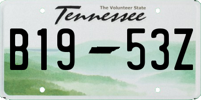 TN license plate B1953Z