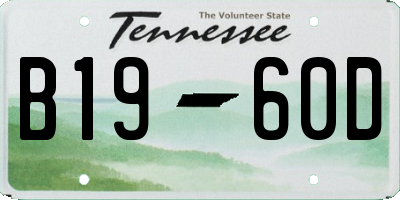 TN license plate B1960D