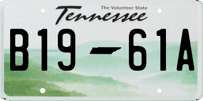TN license plate B1961A