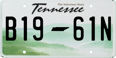 TN license plate B1961N