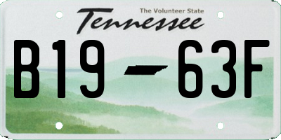 TN license plate B1963F