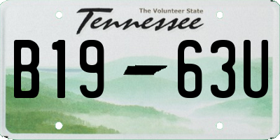 TN license plate B1963U
