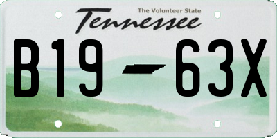 TN license plate B1963X