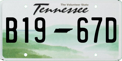 TN license plate B1967D