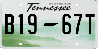 TN license plate B1967T