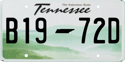 TN license plate B1972D
