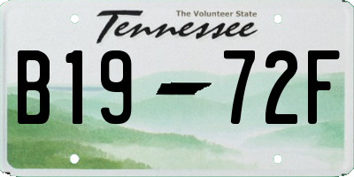 TN license plate B1972F