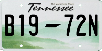 TN license plate B1972N