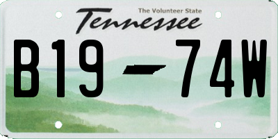 TN license plate B1974W