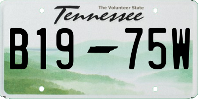 TN license plate B1975W