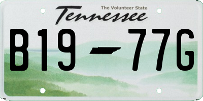 TN license plate B1977G