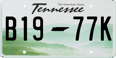 TN license plate B1977K