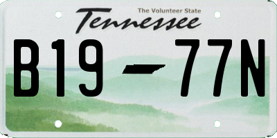 TN license plate B1977N