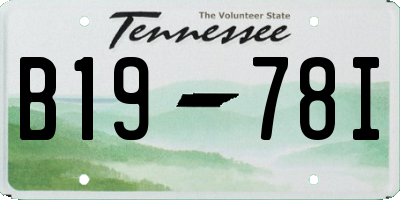 TN license plate B1978I