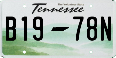 TN license plate B1978N