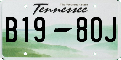 TN license plate B1980J