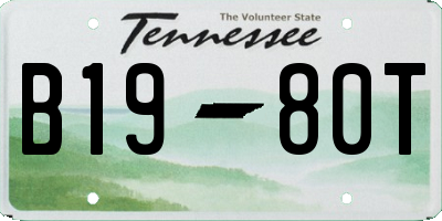 TN license plate B1980T