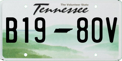 TN license plate B1980V
