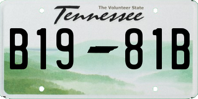 TN license plate B1981B