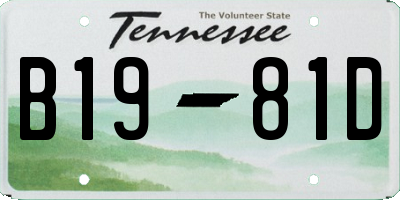 TN license plate B1981D