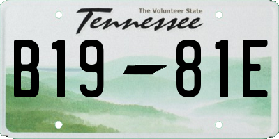 TN license plate B1981E