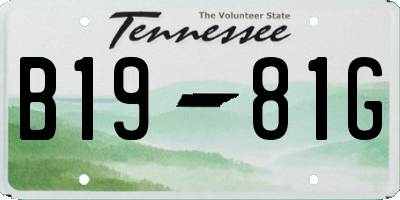 TN license plate B1981G