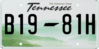 TN license plate B1981H