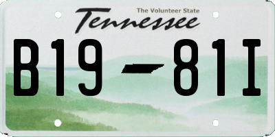 TN license plate B1981I