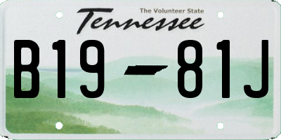 TN license plate B1981J