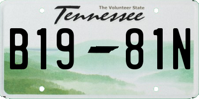 TN license plate B1981N