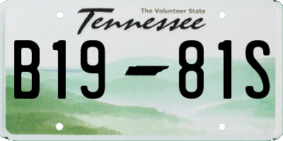 TN license plate B1981S
