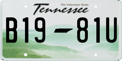 TN license plate B1981U