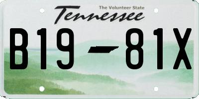 TN license plate B1981X