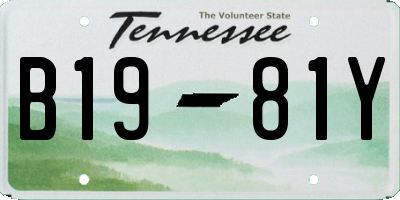 TN license plate B1981Y