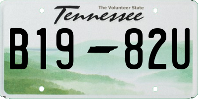 TN license plate B1982U