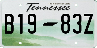 TN license plate B1983Z