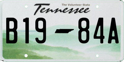 TN license plate B1984A
