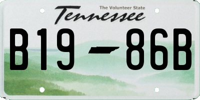 TN license plate B1986B