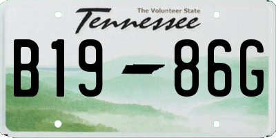 TN license plate B1986G