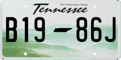 TN license plate B1986J