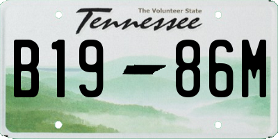 TN license plate B1986M