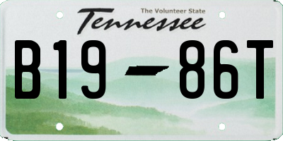 TN license plate B1986T