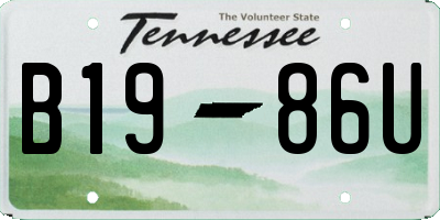 TN license plate B1986U