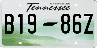 TN license plate B1986Z